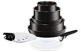 Tefal L6549602 Set de 10 Piezas de cocinar, Aleaci&Atilde;&sup3;n, Negro, 1 cm